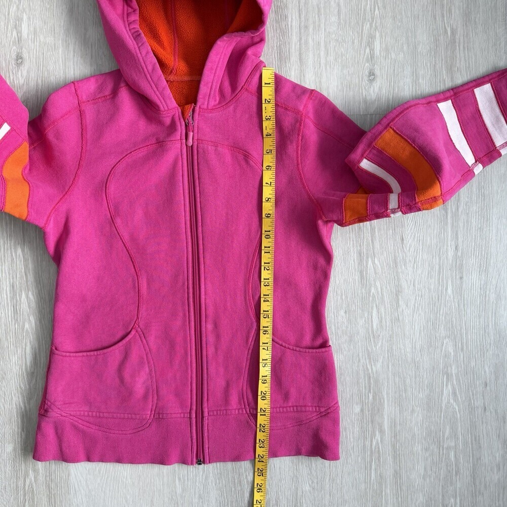 RARE VTG Lululemon Scuba Hoodie Boom Juice Pink Striped Size 8 OG Canada - Picture 5 of 10
